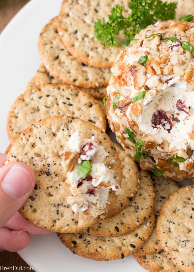 Gorgonzola Cheese Ball on cracker