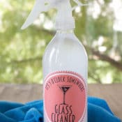 This all natural, non-toxic homemade glass cleaner is the best window cleaner you've ever used! It contains two unexpected ingredients: vodka & cornstarch.