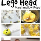 Lego Head Cake Pops, Lego Head Marshmallow Pops, Lego party, Lego birthday party: Adorable Lego head marshmallow pop for your Lego party!