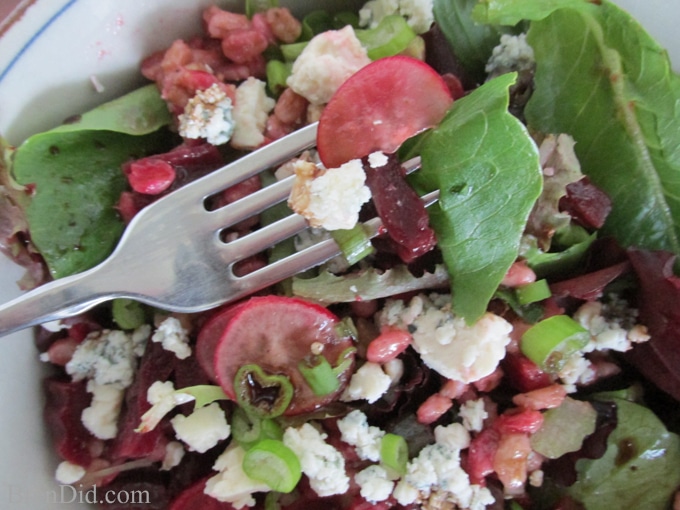 Barley and Beet Salad with Gorgonzola Cheese and Simple Balsamic Vinaigrette