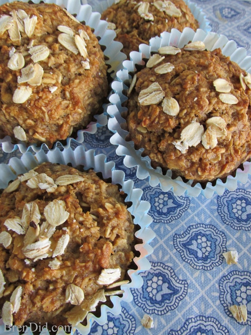 No Flour, Sugar Free, Oil Free Healthy Oatmeal Muffins Recipe