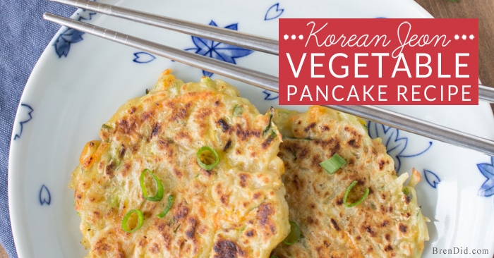 Korean Jeon traditional Vegetable Pancake with Spicy Dipping Sauce. Perfect for using up summer squash and zucchini. Great for kids. Easy recipe.