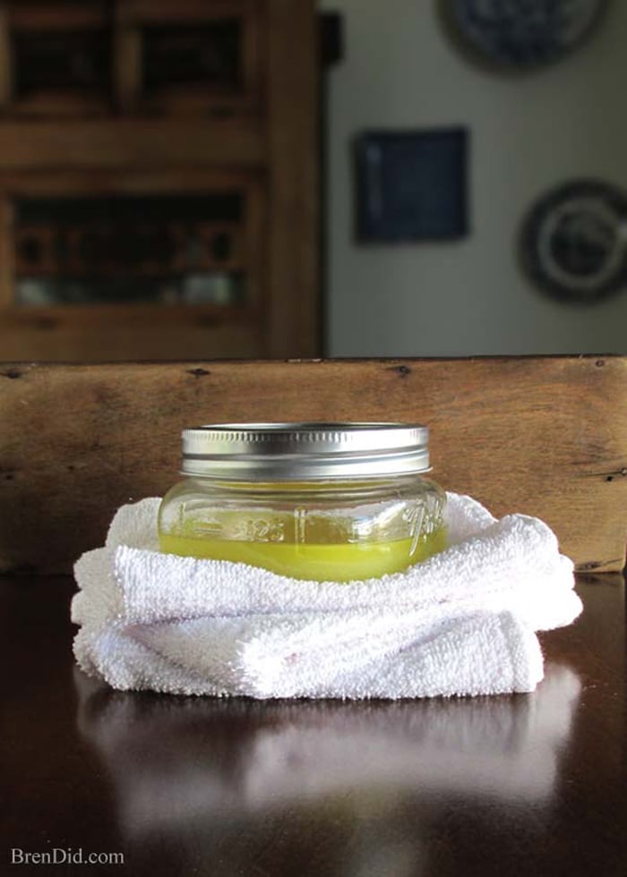 Natural Furniture Polish and Cleaner is easy to make, cost effect and works great -- the best part, it's all natural and non toxic. Try this DIY furniture polish, stainless steel polish, leather cleaner, and label remover in one! 