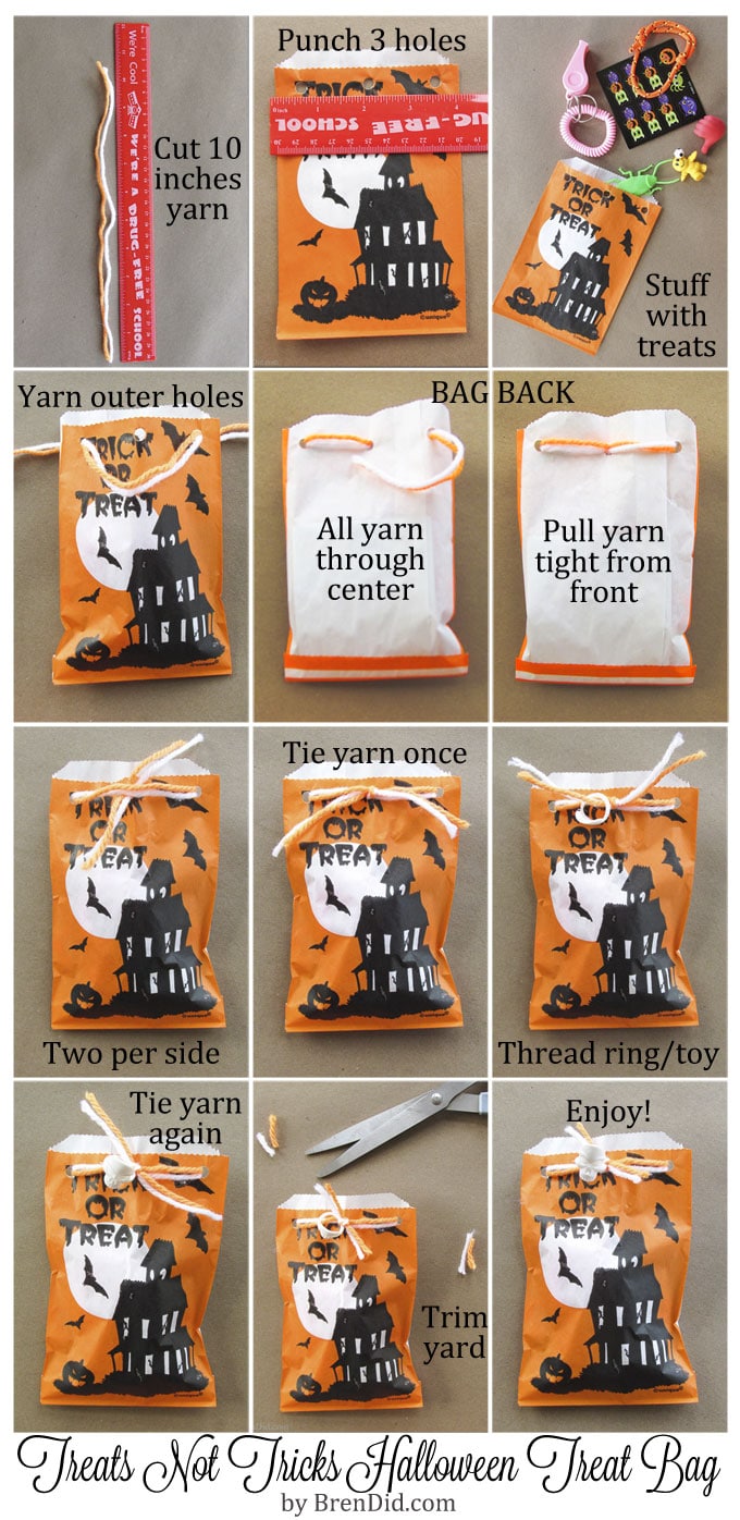 BrenDid Treat Not Trick Halloween Treat Bags Teal Pumpkin Project