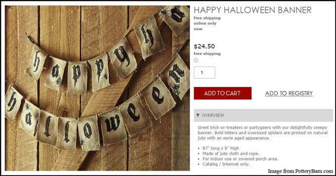 Pottery Barn Inspired Happy Halloween Banner