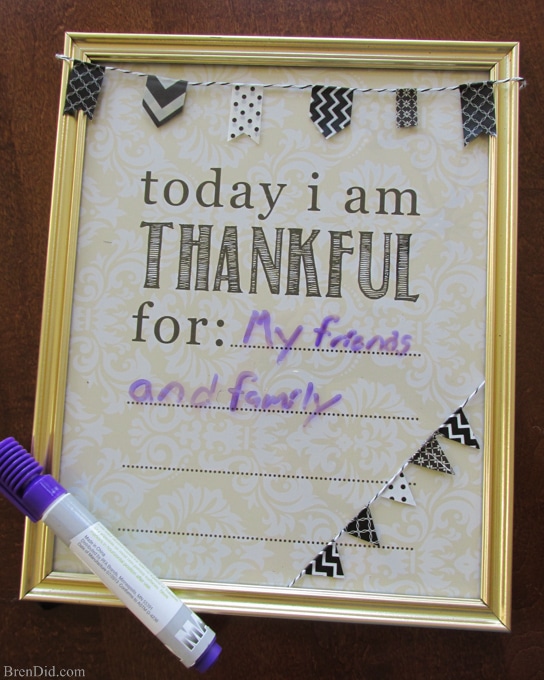 Thanksgiving Crafts Dry Erase Board & Free Printable Bren Did