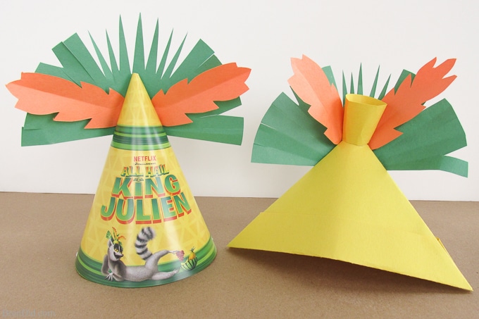Party hat and paper folded hat.