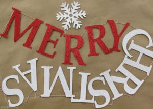 Must try! Easy and Affordable Christmas Decorations: PB Inspired Merry Christmas Banner – Make a Pottery Barn Inspired “Merry Christmas” Banner from glitter cardstock, bakers twine and tape for $3.64. That’s 84% off of the retail price of $22. Free printable pattern, Silhouette cut file and easy directions at BrenDid.com