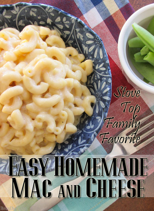 Easy homemade mac and cheese recipe without processed ingredients that appeals to the the box mix lover from BrenDid.com. Stove top no bake recipe.