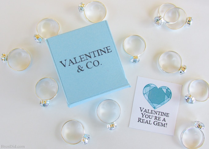 Let your Valentine know they are “A Real Gem” with a sweet DIY Gift Box and Free Printable Valentine Cards. These Tiffany & Co. inspired Valentine’s hold a precious trinket of your choice and are a great substitute for candy. Get the full details at BrenDid.com