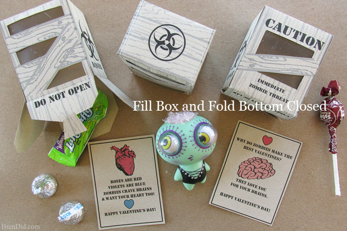 Valentine Zombie Apocalypse Craft and Free Printable Valentine Cards will help you celebrate your love of all things zombie. Get the tutorial and free printable at BrenDid.com. These would make great zombie party favors.