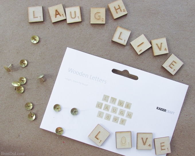 This sweet Scrabble burlap bulletin board spells LOVE (in Scrabble style letters) for your favorite room. Get some Pottery Barn inspired style at a fraction of the price (77% off) with this easy project from BrenDid.
