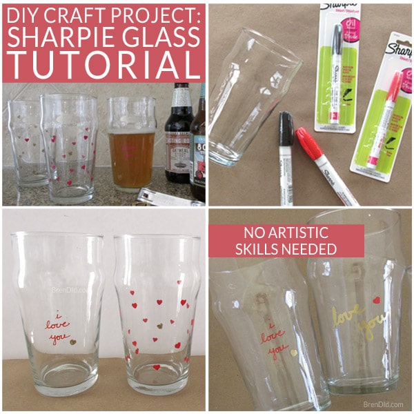 Sharpie Pint Glass Tutorial Diy Craft Project Bren Did