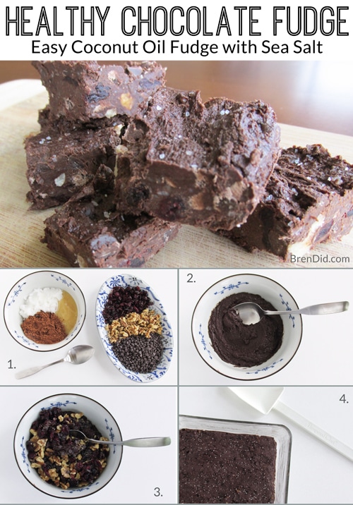 This recipe for easy chocolate fudge combines coconut oil and cocoa powder into a simple, tasty, and HEALTHY fudge.
