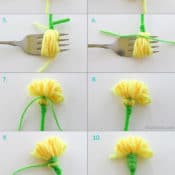 easy tassel flower step by step collage