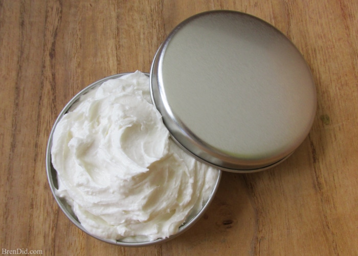 Easy Cooling Foot and Leg Butter Recipe soothes & softens feet with 3 essential oils to cool, deodorize & naturally kill bacteria plus natural moisturizers.