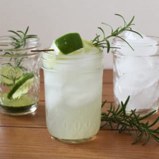 The Gin Rickey is a vintage 1920’s cocktail made from a refreshing mix of fresh lime juice, sparkling water and gin. This Gin Rickey is updated with easy Rosemary Honey simple syrup. Fresh rosemary is steeped in hot water and blended with honey to lightly sweeten the drink.