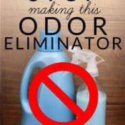 Stop making this odor eliminator! Fabric softener based homemade odor eliminator contaminates the air when sprayed as room deodorizer. Instead of getting a fresh clean home, you are launching dangerous chemicals into the air that you breathe!