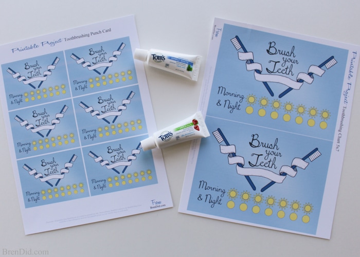Get your kids to be tooth care experts with this free printable tooth brushing chart and tooth brushing punch card. Use a frame to make the chart a dry erase board! 
