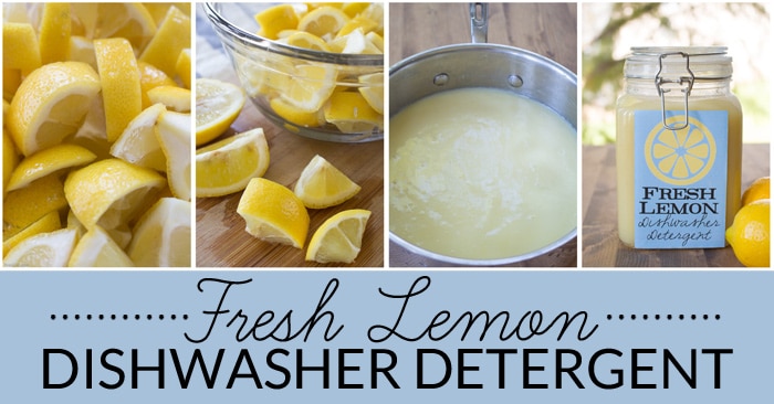 Fresh Lemon Homemade Dishwasher Detergent uses real lemons, salt and vinegar to make liquid dishwasher detergent. Learn more about this DIY recipe and its effectiveness.