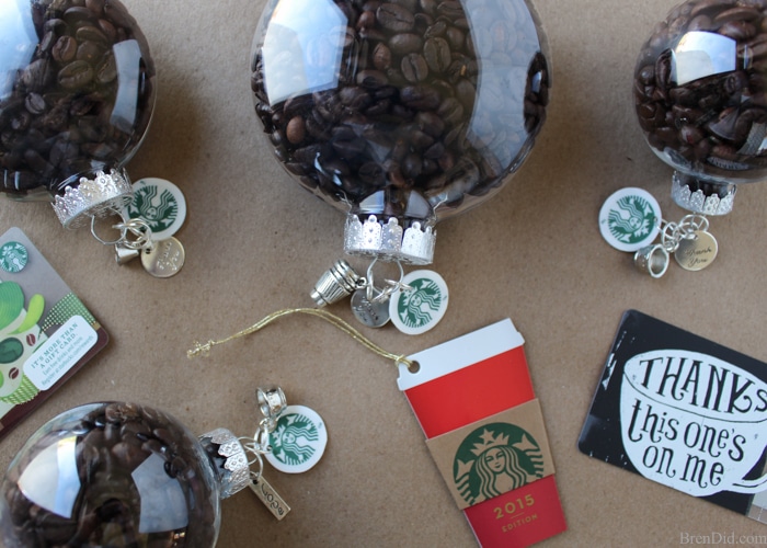 Create the perfect customizable ornament for all the coffee lovers on your gift list with this holiday craft idea, This tutorial for easy coffee bean ornaments is an easy and affordable way to make the season merrier!
