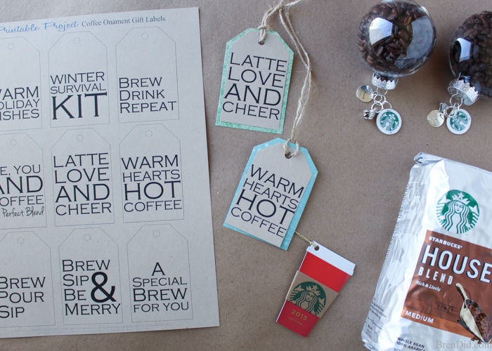 Create the perfect customizable ornament for all the coffee lovers on your gift list with this holiday craft idea, This tutorial for easy coffee bean ornaments is an easy and affordable way to make the season merrier!