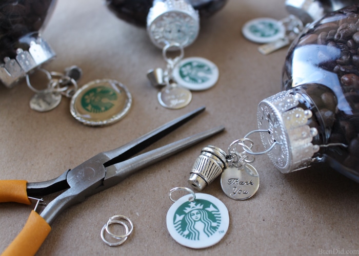 Create the perfect customizable ornament for all the coffee lovers on your gift list with this holiday craft idea, This tutorial for easy coffee bean ornaments is an easy and affordable way to make the season merrier!