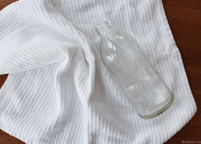 Get spray bottles for all your DIY cleaners for FREE with this easy upcycled project. Glass spray bottles do not react with essential oils and other green cleaning ingredients and are recommended by green cleaning experts.