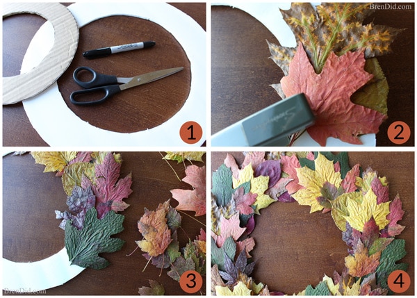 DIY Paper dried leaves for fall crafts (how to make paper