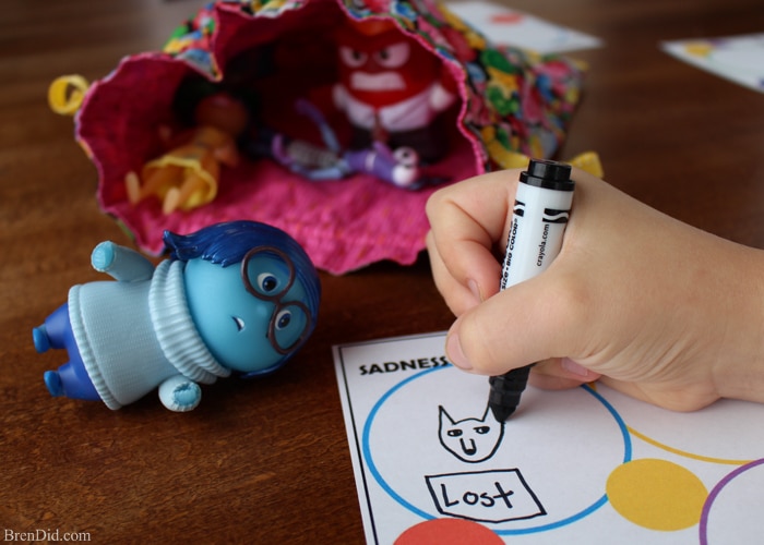 Kids experience a wide range of emotions - anger, sadness, joy, fear, and disgust to name a few - but they do not always have the words or abilities to express these feelings. Help your child learn to talk about emotions by playing my free printable emotions game based on the movie Inside Out. #ad