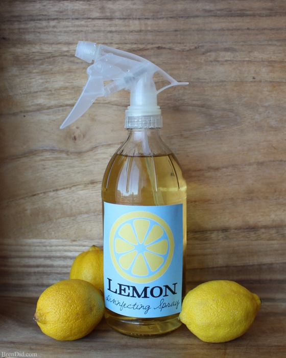 Glass Spray Bottle - Make this two ingredient all-natural disinfecting spray to help protect your family from germs during cold and flu season.