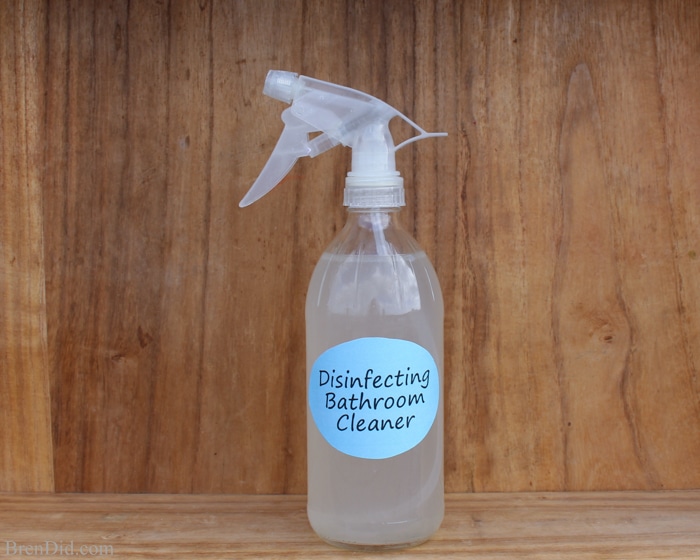 DIY cleaning products are safe, effective and frugal. Learn how to make All-Natural Bathroom Disinfectant Cleaner that gets your bathroom sparkling clean. Green clean your home.