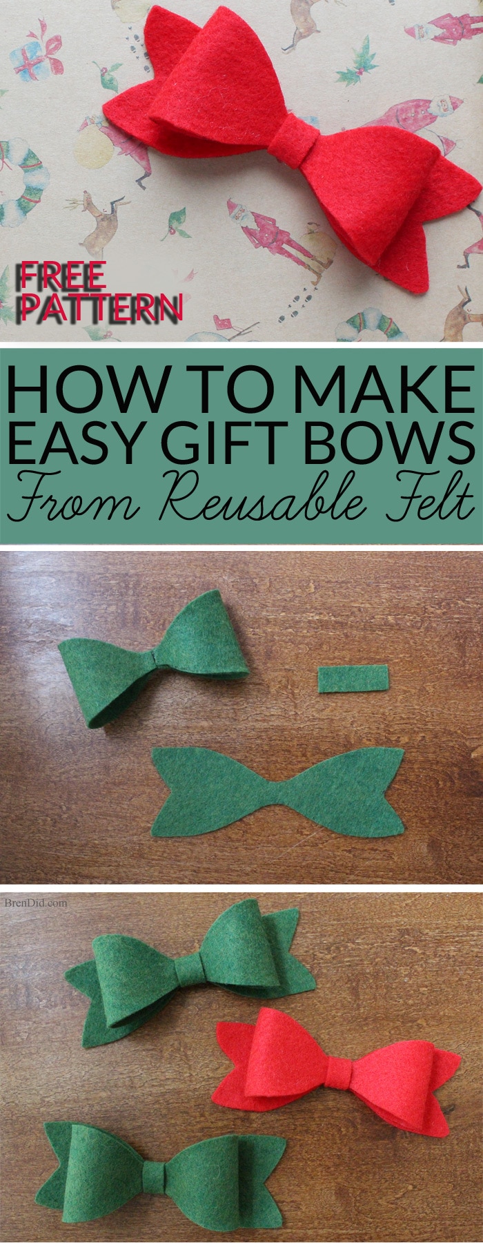 How to Make Christmas Bows from Felt - Bren Did