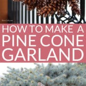 Learn how to make an pine cone garland for a touch of woodland style. This easy tutorial shows you how to create your own easy pine cone garland for less than $1.30 per foot. Eco-friendly.