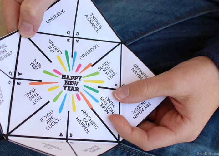 New Year's Eve Party Game for Kids - Fortune Teller - Bren Did