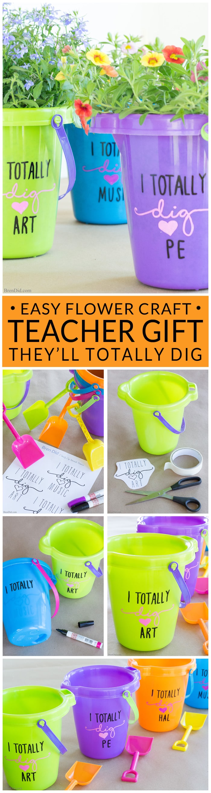 The end of school year is approaching! Tell your teacher thank you with this easy teacher appreciation gift and free printable gift tag featuring fun “totally dig” sayings. Great idea for teacher appreciation week or end of year teacher gifts. DIY Teacher Gifts, Simple Teacher Appreciation Gift, Teacher Appreciation Gift Ideas.