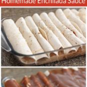 Homemade Enchilada Sauce - This is the easiest and most delicious red enchilada sauce recipe. This EASY recipe tastes much better than sauce from a can! In just 5 minutes you can have UNBELIEVABLY good enchilada sauce. You'll never go back to the store-bought, overly processed sauce again! Plus Easy Chicken Enchiladas recipe.