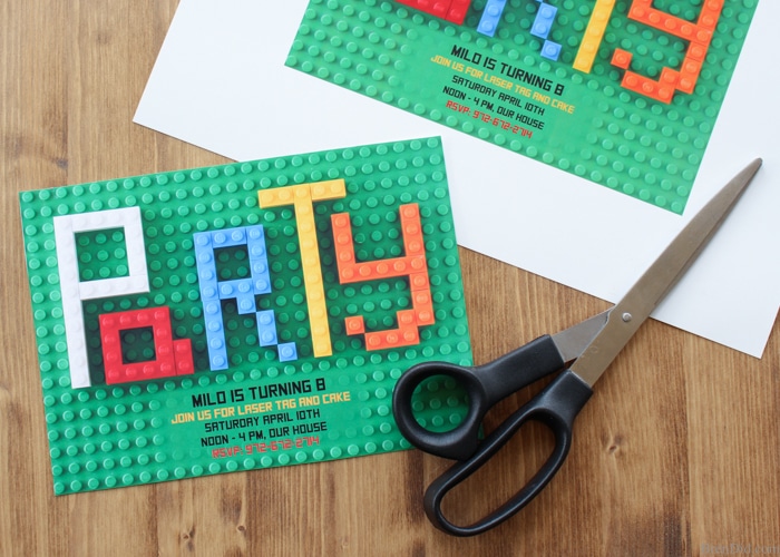 Looking for original or free Lego Birthday Party invitations? This step-by-step tutorial shows you how to make Lego Party Invitations. You can also download a free editable PDF version at BrenDid.com. Turn Legos into customs birthday party invitations. Boy Birthday Party Ideas, Lego Birthday, Lego Party, Lego Bricks, DIY Birthday invitations