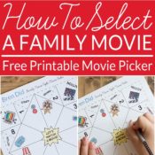 How to Select a Movie Your Family Will Love - Have you ever tried to select a movie to watch with assistance from children? This movie selector makes movie night a lot more fun. Print out the free movie selector, have each child add a few of their favorite movies, and then play a round to choose a movie for the night.