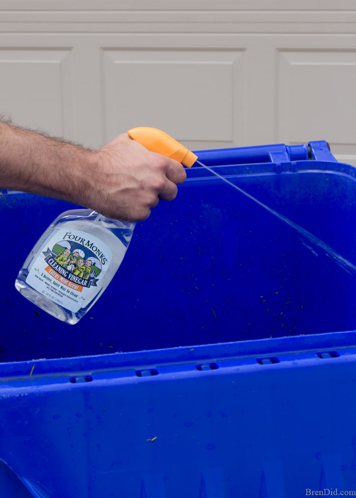 Got a smelly stinky garbage can? Naturally clean your outdoor garbage cans with vinegar to deodorize and eliminate odors. Learn how to get rid of garbage can smell naturally with this easy green cleaning tip. Cleaning with vinegar is non-toxic and environmentally friendly for outdoor cleaning. Sponsored.