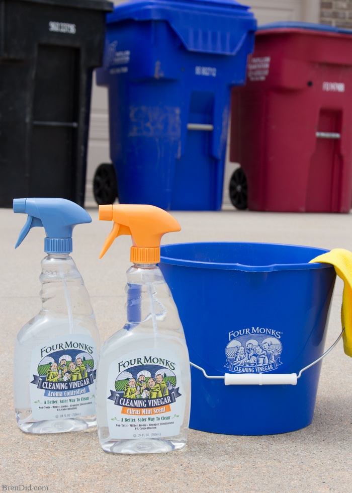 Got a smelly stinky garbage can? Naturally clean your outdoor garbage cans with vinegar to deodorize and eliminate odors. Learn how to get rid of garbage can smell naturally with this easy green cleaning tip. Cleaning with vinegar is non-toxic and environmentally friendly for outdoor cleaning. Sponsored.