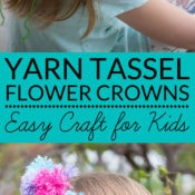 How to make tassel flower crowns - Make an easy DIY tassel flowers crown with yarn and pipe cleaners to delight someone you love. Perfect for weddings, parties, birthdays and more. Flower chain crown. Dandelion crown. Flower headpiece.