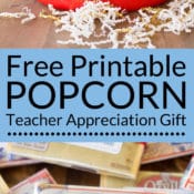 The end of school year is approaching! Tell your teacher thank you with this easy teacher appreciation gift and free printable gift tag featuring a fun popcorn puns: for a very popular teacher, we’re popping with appreciation, and popped in to say thanks. Great idea for teacher appreciation week or end of year teacher gifts. DIY Teacher Gifts, Simple Teacher Appreciation Gift, Teacher Appreciation Gift Ideas.