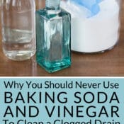 Want to naturally unclog a sink or clean a slow moving drain? Learn why you should never use baking soda and vinegar to clean your drains and see the experiment!