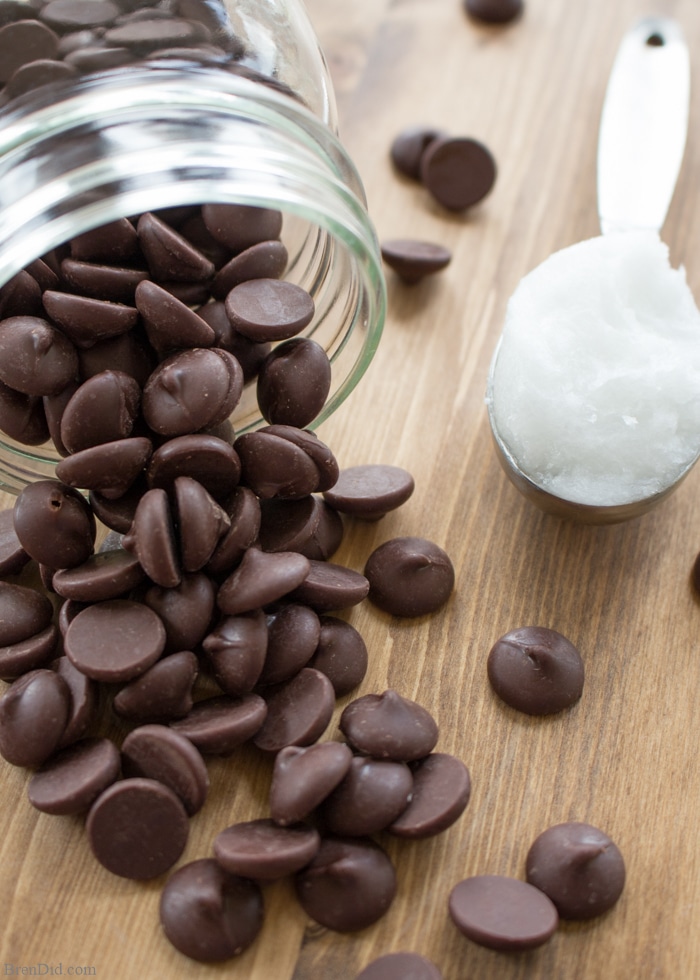 Homemade Ice Cream Bars are a guilty pleasure with a little less guilt when you make your own two ingredient chocolate coating. This easy magic shell recipe is great on fruit, an ice cream bar, or even a bowl of ice cream. Try it today!