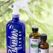 Spray bottle with essential oils