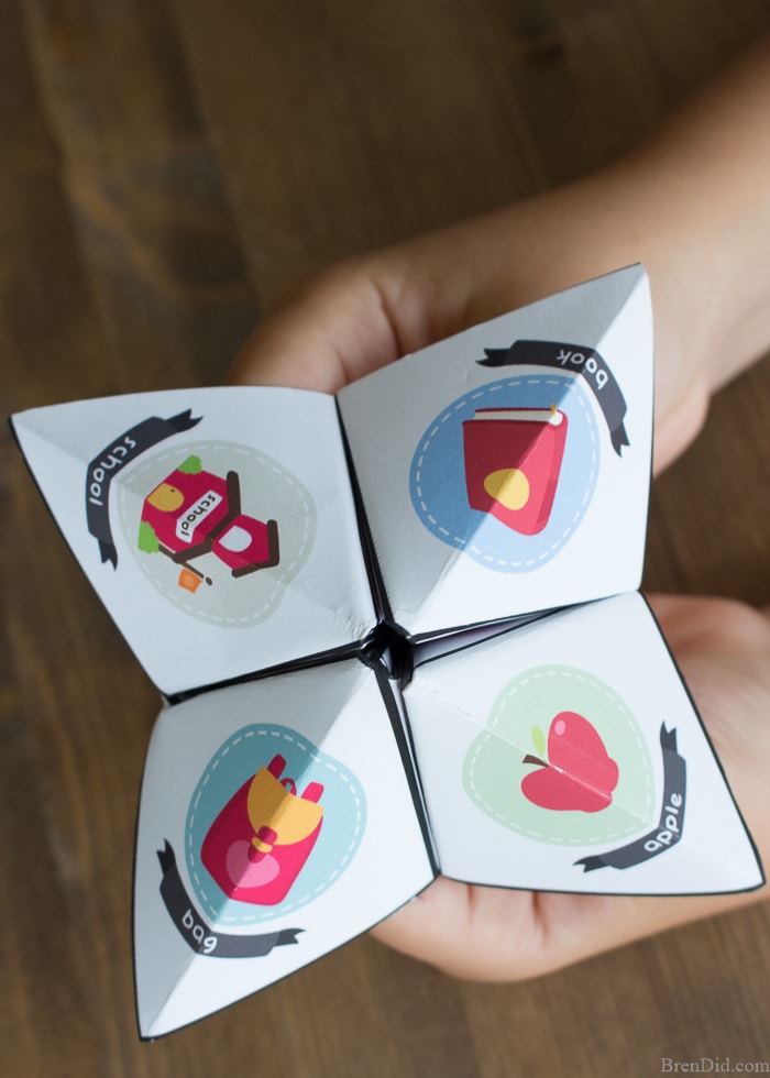 Back to School Paper Fortune Teller for Kids - Bren Did