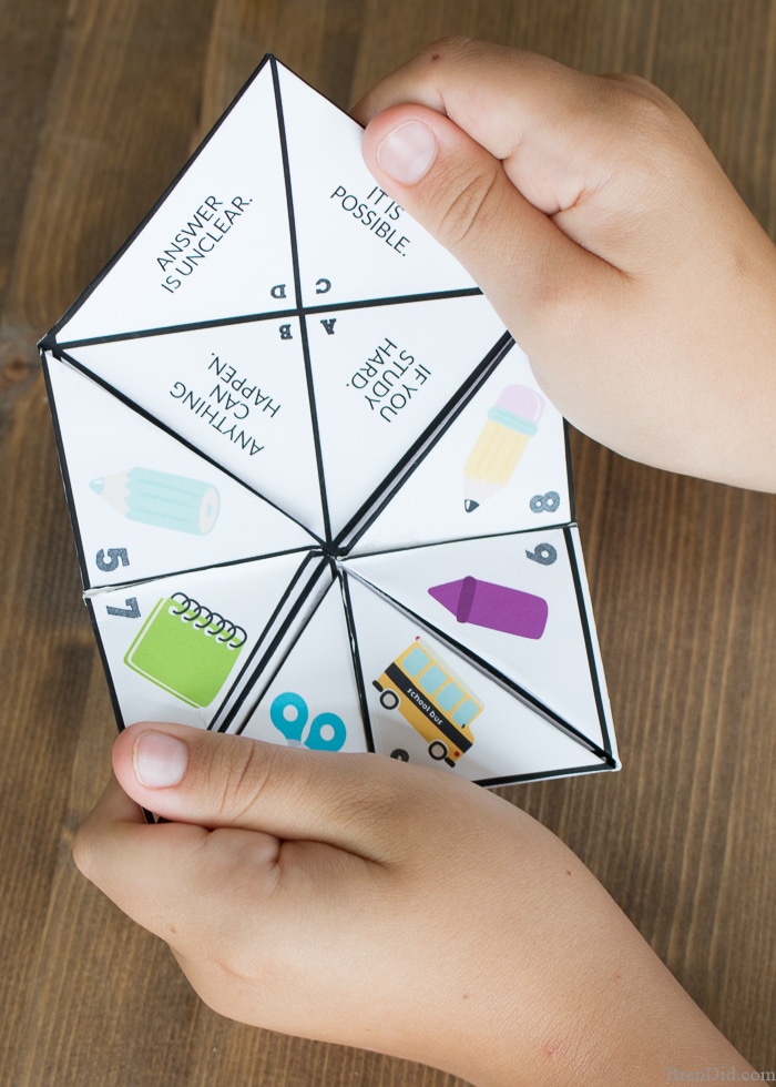 Back To School Paper Fortune Teller For Kids Bren Did