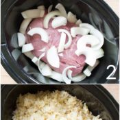 This easy recipe combines apples, pork roast and sauerkraut in the crock pot for a tasty dinner that takes just minutes to prepare. My family loves it for the tasty combination of flavors, I love it because it is a simple “throw and go” recipe for the slow cooker.