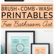 Concerned about toxic ingredients and dangerous chemicals in your home? Learn easy ways to choose healthier personal care products, limit your exposure to dangerous ingredients, & update your bathroom with free printables. #ad